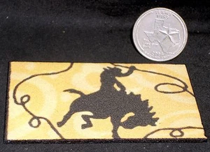 Welcome Mat "Cowboy" 1:12 Carpet Rug Texas House Door Dollhouse Miniature  - Picture 1 of 3