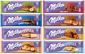 Paquete variado de barras de chocolate grandes MILKA MMMAX dulces europeos golosinas - Imagen 1 de 17