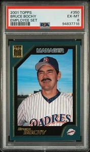 2001 TOPPS EMPLOYEE SET EMBOSSED PARALLEL #350 BRUCE BOCHY /150 PSA GRADED FHOF - Picture 1 of 2