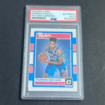 2017-18 Panini Donruss Optic #1 Markelle Fultz Signed Card PSA Slabbed RC 76ers - Image 1 of 2