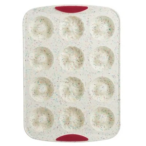 Silicone Donut Pan 12 Cavity Nonstick Baking Mold Oven Microwave Dishwasher Safe - Picture 1 of 3