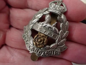 WW1 EAST LANCASHIRE BRITISH ARMY EGYPTIAN WARS HAT BADGE bx Y #2 - Picture 1 of 3