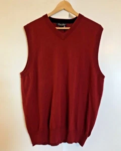 GARRET SCOTT Maroon Sweater Vest NWT XL Extra Fine Merino Wool New - Bild 1 von 5