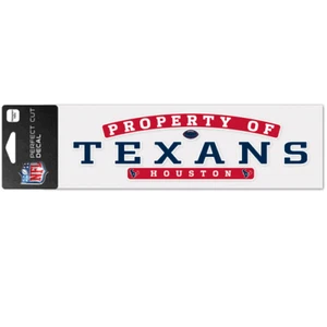 Houston Texans 'Property of' Logo & Word Mark Perfect Cut Decal 3"T x 10"W - Bild 1 von 1