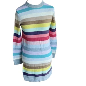 GAP Kids Girls Sweater Dress Size XS Crazy Striped Blend Lambs Wool Winter - Picture 1 of 12