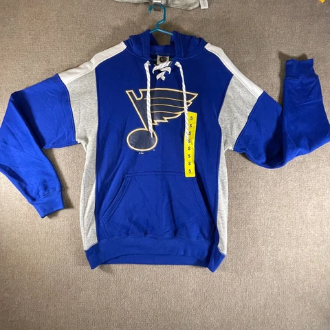St Louis Blues Men's Size Small Official NHL Hoodie Hockey Sweater Drawstrings Cover