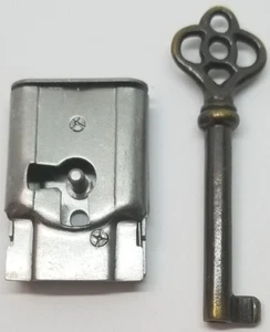Full Mortisse Schloss Skelett Schlüssel 1-1/2"" x 1"" rechts antik vintage alte Schreibtischschublade - Bild 1 von 11