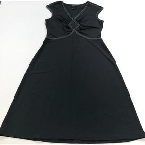 BCBG Maxazria Large Cinch A-Line Below Knee Length Dress Lightweight Black - Picture 1 of 18