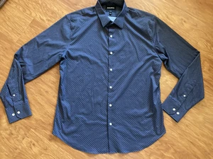 🎄BonoBos Elasticizzato Slim Fit Bottone Navy con Pois Giallo Taglia XL - Foto 1 di 5