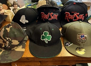New England Sports Hat Lot Patriots Celtics Red Sox Some New Various Sizes - Picture 1 of 19