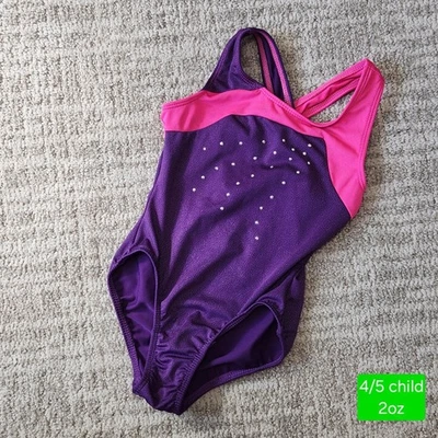 Leotardo Freestyle Danskin Niñas Baile Gimnasia Rosa Púrpura Talla XS 4/5 Foto 1 de 4