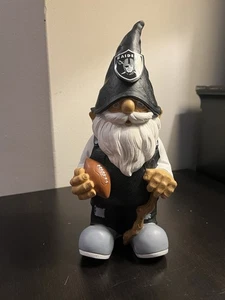 11" NFL Oakland Raiders Garden Gnome holding Stick - Picture 1 of 9