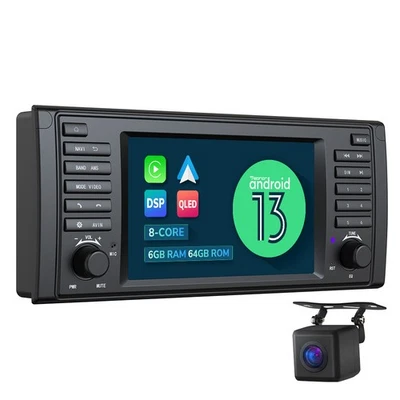 CAM+For BMW E39 520/525i Android 13 6+64 Car Radio GPS Stereo CarPlay DSP 4G LTE - Image 1 of 4
