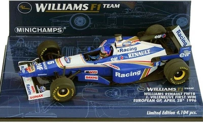 Williams Renault FW18 J.Villeneuve First Win European GP April 28th 1996 Lim.ed. - Immagine 1 di 2