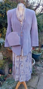 Vintage Jacques Vert lilac velvet jacket, top, skirt, bag five piece suit UK 10 - Picture 1 of 10
