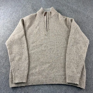 Schoffel Jumper Mens XXL 2XL Beige Sweater Pullover Merino Wool Alpaca 1/4 Zip - Picture 1 of 13
