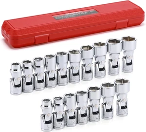 CASOMAN 17PCS 3/8" Drive Universal Flex Socket Set, Sae&Metric, 3/8" to 3/4", 10 - Picture 1 of 12