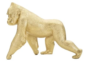 Dekofigur Gorilla laufend in edler Goldoptik Fell fein strukturiert H 21,8 cm - Bild 1 von 6