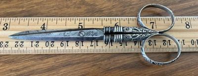 ANTIGUAS TIJERAS VICTORIANAS DE COSTURA GORHAM PLATA ESTERLINA Foto 1 de 4