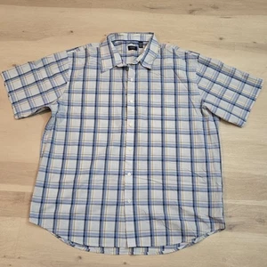 Camisa de manga corta Arrow informal con botones azul a cuadros XXL para hombre - Imagen 1 de 12