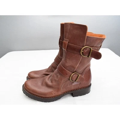 Botas Fiorentini Baker Emmy 713 37 Cooper Marrón Cuero Hebilla Motociclista Italia Foto 1 de 4
