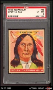 1933 Goudey Indian Gum #46 Spotted Tail  PSA 6 - EX/MT - Picture 1 of 3