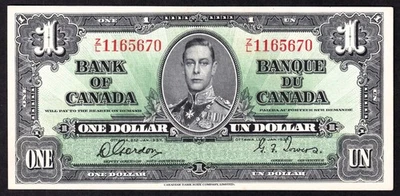 Canada 1937 $1 One Dollar Banknote Gordon - Towers Z/L 1165670 - Image 1 of 2