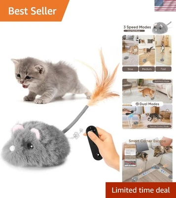 Remote Control Interactive Cat Mouse Toy - Rechargeable & 3 Speed for Indoor Fun - Image 1 of 4
