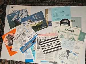 Marine Bootfahren Prospekte, Motoren, Briefe, Schnittblätter Lot (gemischt) Vintage - Bild 1 von 6