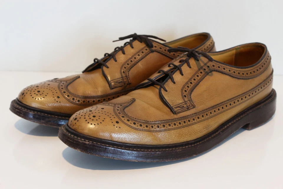 Florsheim Imperial Golden Harvest 93631 Vintage V-Cleat Mostaza Puntas de Ala Largas 11 Foto 1 de 4