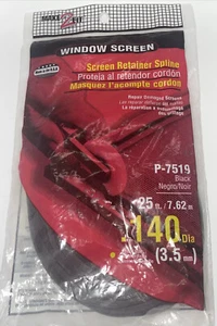 Prime-Line Make 2 Fit FENSTERSCHEIBE Halter Spline 0,14"x 25' SCHWARZ Vinyl P7519 - Bild 1 von 4