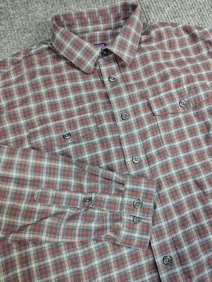 Camisa Patagonia Hombres Mediana Franela Buckshot Algodón Orgánico Caminata Peces 53856 Foto 1 de 4