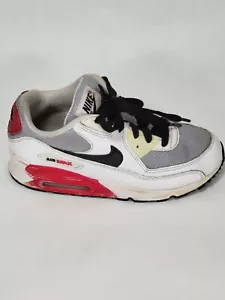 Nike Air Max 90 (GS) 307793-130, White/Black/Wolf Kids Size 2Y - Picture 1 of 9