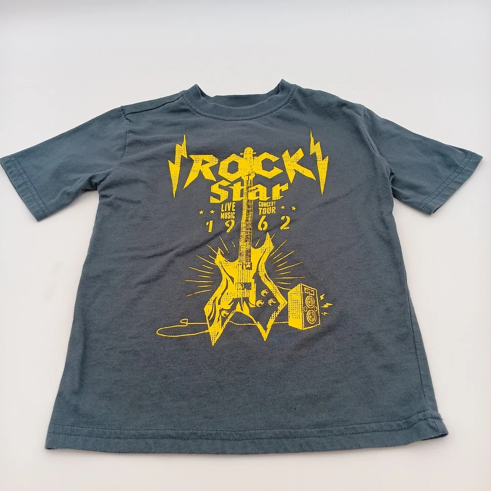 Camisa Faded Glory Juvenil Pequeña 6/7 Gris Rock Star 1962 Camiseta Gráfica Manga Corta Foto 1 de 4