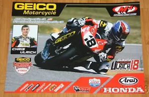 2014 Chris Ulrich M4 Road Racing Honda CBR1000RR Superbike AMA poster - Picture 1 of 1