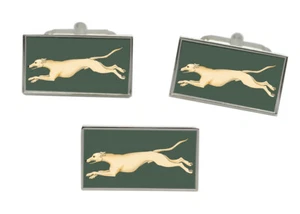 Greyhound Rectangle Cufflinks and Tie Pin Set - Picture 1 of 6