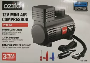 OZITO 12V Mini Portable Air Compressor Inflator - Powered by 12V DC Car Socket - Picture 1 of 6