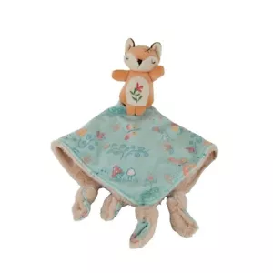 Manta de seguridad para bebé Mary Meyer Fox Lovey naranja verde nudos flores hongo - Imagen 1 de 6