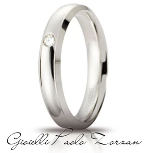FEDE Matrimoniale ANELLO Nuziale UNOAERRE Orion Oro Bianco 18 kt Diamante - Imagen 1 de 2