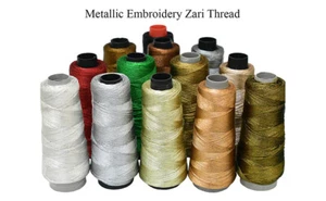 Embroiderymaterial Metallic Embroidery Zari Thread for Embroidery-300 Yard 1Roll - Picture 1 of 16