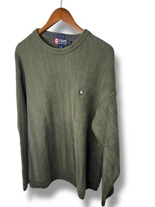 Suéter CHAPS RALPH LAUREN Para Hombres L Enmarcado a Mano Algodón Espiga Pullover Verde - Imagen 1 de 12