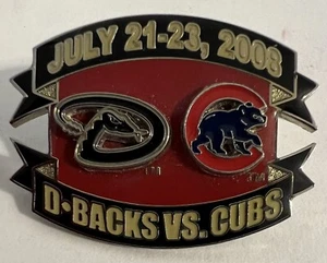 Chicago Cubs Arizona Diamondbacks 2008 Lapel Pin 1 1/8” Team Logos - Picture 1 of 3