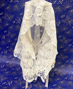 Kirchenschleier Damen weiß Spitze, neu #AB-285-R2 - Bild 1 von 5