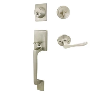 Cosmas 600 Series Satin Nickel Entry Door Handleset with 30 Series Knob - Picture 1 of 1