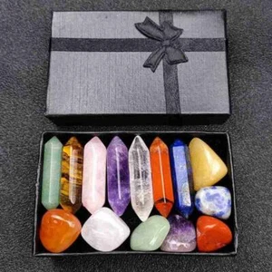 14Pc/set Reiki Healing Crystals Kit w/ Gift Box Natural Quartz Crystal DIY 2024 - Picture 1 of 12