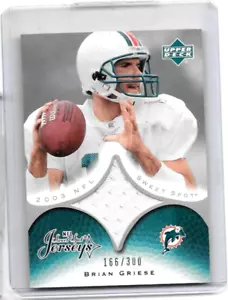 CAMISETA USADA BOB GRIESE 2003 UD NFL SWEET SPOT JUEGO #/300 - Imagen 1 de 1