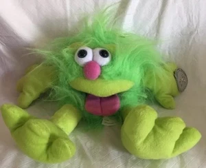 Carousel Softoys 24 Karat Series Green Plush Furball Wild Fuzzy Hair NWT 13” - Picture 1 of 6