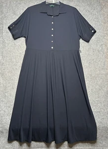 Lauren Ralph Lauren Dress Womens 2X Dark Blue Classic Flatter Timeless Versatile - Picture 1 of 18