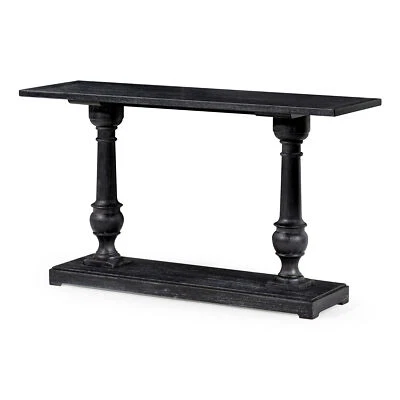Maven Lane Arthur Traditional Wooden Console Table in Antiqued Black Finish - Image 1 of 4