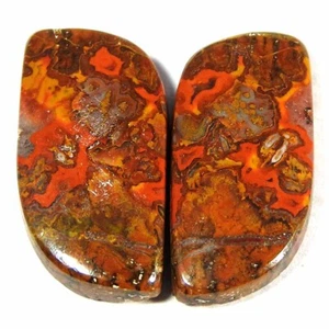 15.95Cts100%Natural Moroccan Seam Agate Fancy Cabochon Rare Pair Gemstone - Picture 1 of 3